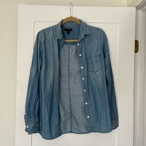 J. Crew denim button up long sleeve shirt